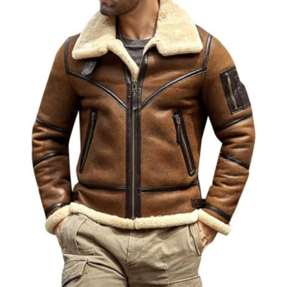 Men's RAF B3 Bomber Flight Pilot Aviator Fur Shearling Sheepskin