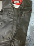 HI VIZ VIS VISIBILITY REVERSIBLE MOTER CYCLE LEATHER GILET WAYNE WAISTCOAT