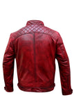 Men's Real Leather Jacket Distressed Vintage Motorcycle Black Slim Biker Jacket-1178