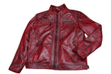 Men's Real Leather Jacket Distressed Vintage Motorcycle Black Slim Biker Jacket-1178