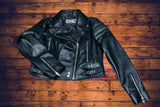 LADIES SHORT BIKER FASHION LEATHER JACKET  BLACK SHEEP NAPPA S089