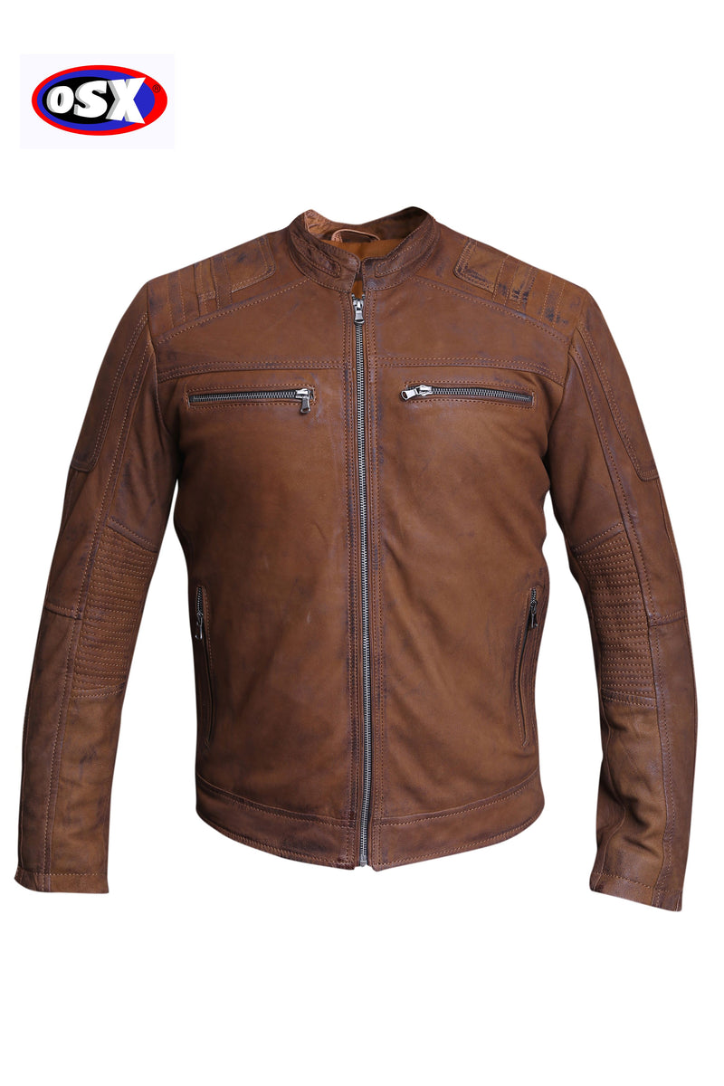 BLOUSON SHEEP NAPPA LEATHER JFASHION ACKET SNUFF CALTEL 1167