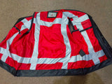 HI VIZ VIS VISIBILITY REVERSIBLE MOTER CYCLE LEATHER GILET WAYNE WAISTCOAT