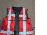 HI VIZ VIS VISIBILITY REVERSIBLE MOTER CYCLE LEATHER GILET WAYNE WAISTCOAT