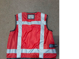 HI VIZ VIS VISIBILITY REVERSIBLE MOTER CYCLE LEATHER GILET WAYNE WAISTCOAT