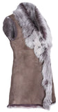 Taupe Ladies Women's Soft Real Toscana Sheepskin Leather Gilet Waistcoat