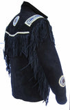 Indian Western Fringe Beaded Suede  Leather Jacket - Cherokee 144