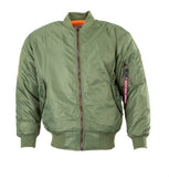 MA1 flight pilot jacket in nylon water resistant material. Olive Green1520-F
