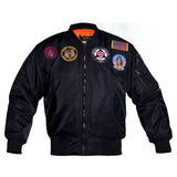Classic USA Nylon Pilot Bomber Jacket with badges Blue/black - MAI 1521F