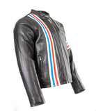 Motorcycle Crousir Biker Waxy Cowhide Leather Jacket - Fonda 197