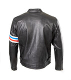 Motorcycle Crousir Biker Waxy Cowhide Leather Jacket - Fonda 197