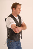 DALLAS WAIST COAT WITH SIDE LACE MOTORCYCLE/BIKER VEST IN COWHIDE LEATHER 205