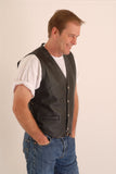 DALLAS WAIST COAT WITH SIDE LACE MOTORCYCLE/BIKER VEST IN COWHIDE LEATHER 205
