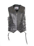 Lucifer Ladies vest with lace feature on the side and zip fastening front 219