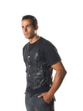 Men Leather Wascoat With Laces & Brading 219-M