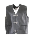 Cow Hide Leather Biker Studded Buckle Waistcoat 224