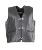 Cow Hide Leather Biker Studded Buckle Waistcoat 224