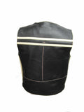 Biker Vest Antique with Stripe in Cowhide Waistcoat 225 ST