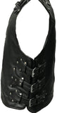 Cow Hide Leather Biker Studded Buckle Wascoat Mediieval Warrior 258