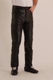 Plain Leather jean in cowhide leather Biker Fashion Style (Martin) 301