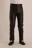 Plain Leather jean in cowhide leather Biker Fashion Style (Martin) 301