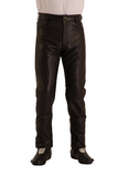 Plain Leather jean in cowhide leather Biker Fashion Style (Martin) 301