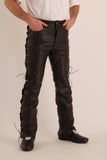Lace Sided Leather Jean Biker Fashion Cruiser Classic Out-Law (305)