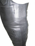 MOTORCYCLE WAXY COWHIDE ANALINE LEATHER BIB AND BRACE DUNGAREE - GALAXY (SALOPETTES) 308