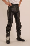 Motorcycle Leather Jean with Slider in Natural Cowhide - Charger 310