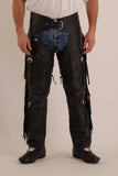 Leather Motorcycle Chaps with fringes and concho  Soho 321