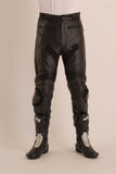 Motorcycle Leather Jean with Slider in Natural Cowhide SPRINT JEANS 323