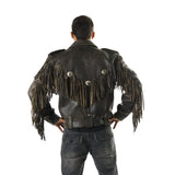 Concho Western Fringe Cowhide Leather Jacket 142