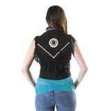 Squaw Western Fringe Vest Back