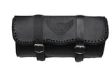 Motorcycle Bike Luggage Bag Tool Roll Cowhide Leather Rench AC11