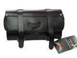 Motorcycle Bike Luggage Bag Tool Roll Cowhide Leather Rench AC11