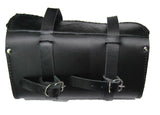 Motorcycle Bike Luggage Bag Tool Roll Cowhide Leather Rench AC11