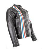 Motorcycle Crousir Biker Waxy Cowhide Leather Jacket - Fonda 197
