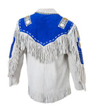 Indian Western Fringe Beaded  Leather Jacket - Omaha 141