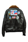 B2: Men's Top Gun Pilot Bomber Flying Aviation Leather Jacket 1175