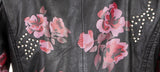 Ladies Leather Jacket Sheep Nappa with Chrome Studs Flowery