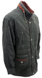 Men's Green Cow Hide Nubuck Suede Leather Jacket Parka