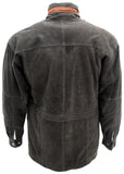 Men's Green Cow Hide Nubuck Suede Leather Jacket Parka