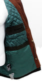 Men's Green Cow Hide Nubuck Suede Leather Jacket Parka