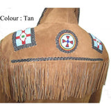 Indian Western Fringe Beaded  Leather Jacket - Huron 140