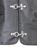 Cow Hide Leather Biker Studded Buckle Waistcoat 224