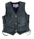 LEATHER KIDS SIDE LACE WAISTCOAT K202