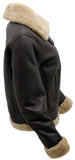 Women's Brown B3 WW2 Ginger Real Thick Sheepskin Leather Flying Jacket
