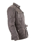 Motorcycle 3/4 Wax Cotton touring jacket in Brown 1517F