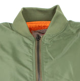MA1 flight pilot jacket in nylon water resistant material. Olive Green1520-F