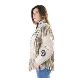 Indian Western Fringe Beaded  Leather Jacket - Totem 145